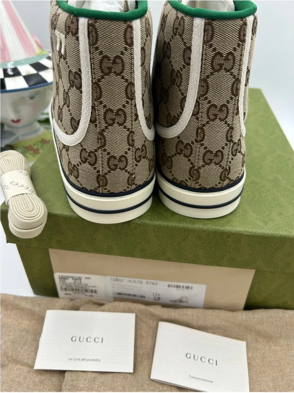 Men’s Gucci tennis 1977GG monogram canvas sneakers size 12.5 fits 13 US